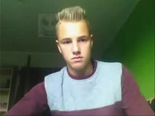 Danish 18 Yo Blond Boy Is On His Room In Home & Player Cock On Cam