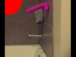 Muscle Bottom Fucks Dildo In Shower! Snapchat: rejareja13